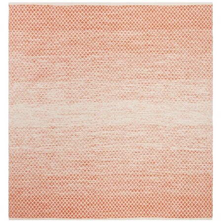 Safavieh Montauk Square Hand Woven Rug, Orange and Ivory - 6 x 6 ft. MTK601D-6SQ